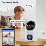 SmartGuard 10X Zoom: Dual Lens Auto-Tracking WiFi CCTV Camera for Color Night Vision: The Ultimate Home Baby Monitor & Video Surveillance Solution