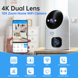 SmartGuard 10X Zoom: Dual Lens Auto-Tracking WiFi CCTV Camera for Color Night Vision: The Ultimate Home Baby Monitor & Video Surveillance Solution