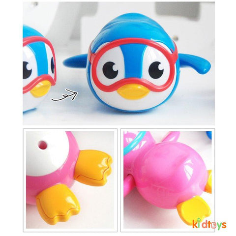 Swimming Penguin Blue Pink Baby