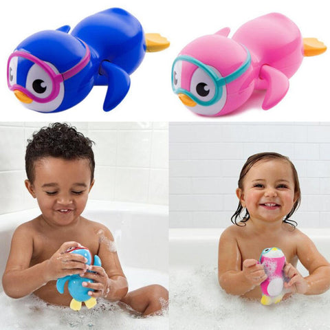 Swimming Penguin Blue Pink Baby
