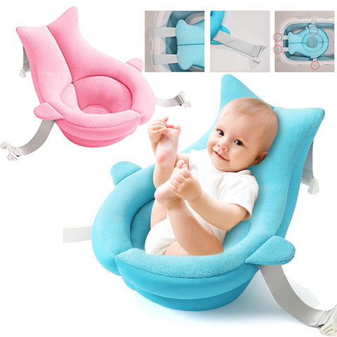 Newborn Bath Seat Support Mat Portable Baby Bath Pad Chair Baby Bathtub  Safety Pillow Infant Anti-Slip Comfort Bath Cushion Mat
